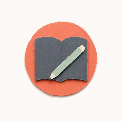Joremalix seal: a torn paper notebook on a coral disc